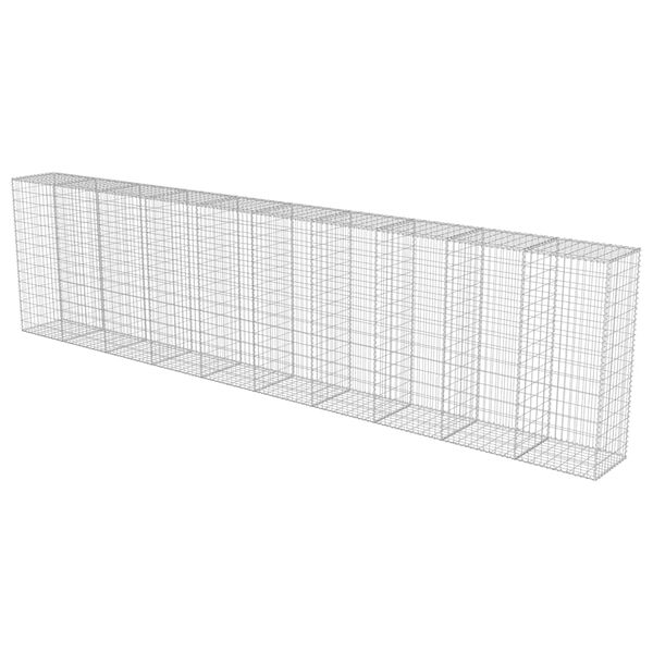 vidaXL Gabion Wall with Covers Galvanised Steel 600x50x150 cm