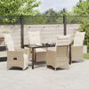 vidaXL Garden Dining Set with Cushion 5 pcs Beige Poly Rattan