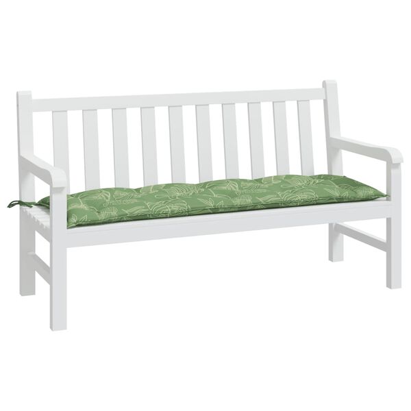 vidaXL Garden Bench Cushion Leaf Pattern 150x50x7 cm Oxford Fabric