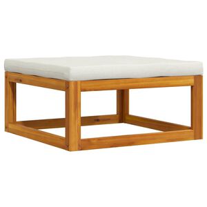 vidaXL Footrest with Cream White Cushion Solid Acacia Wood