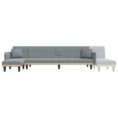 vidaXL L-shaped Sofa Bed Light Grey 275x140x70 cm Fabric