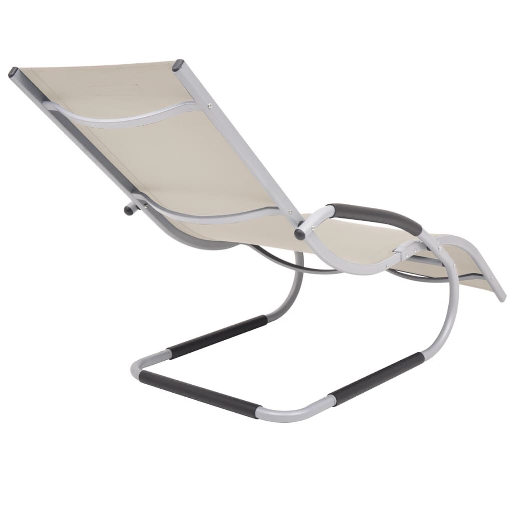 vidaXL Sun Lounger with Pillow Aluminium and Textilene Cream