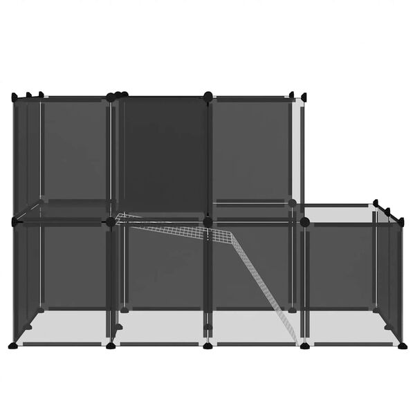 vidaXL Small Animal Cage Black 142x74x93 cm PP and Steel