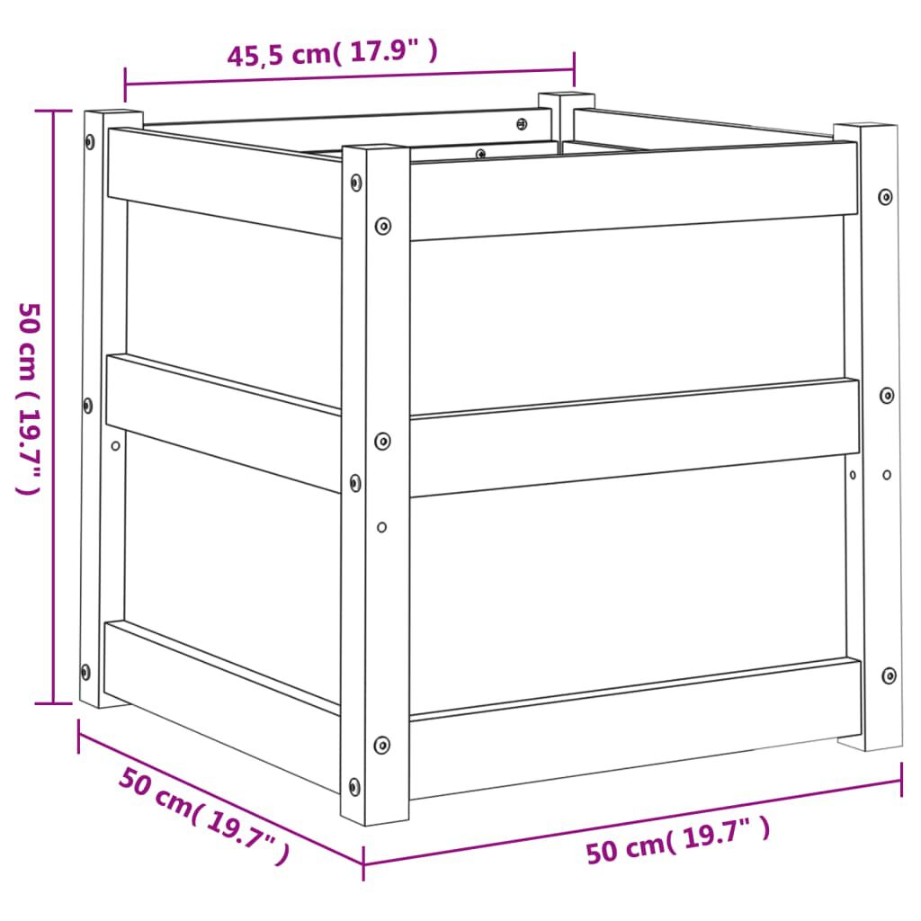 vidaXL Garden Planter 50x50x50 cm Impregnated Wood Pine