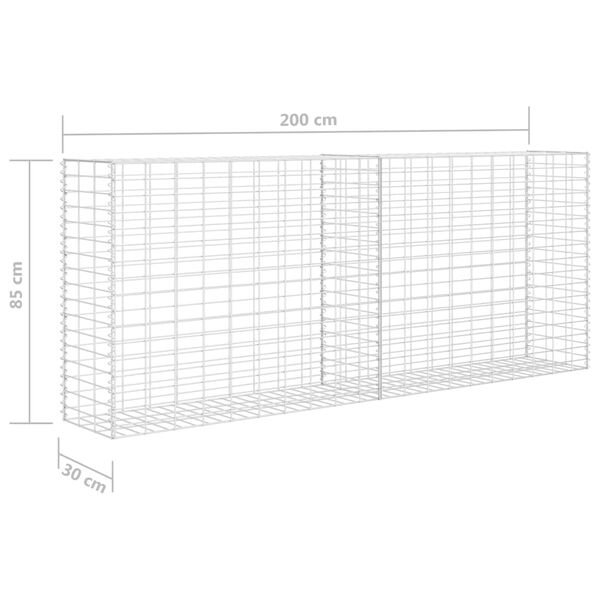 vidaXL Gabion Basket Galvanised Steel 85x30x200 cm