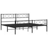 vidaXL Metal Bed Frame without Mattress with Footboard Black 183x213cm