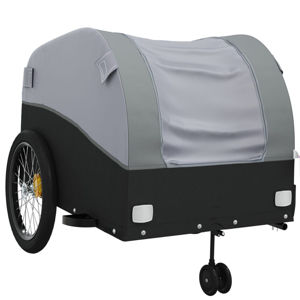 vidaXL Bike Trailer Black and Grey 45 kg Iron