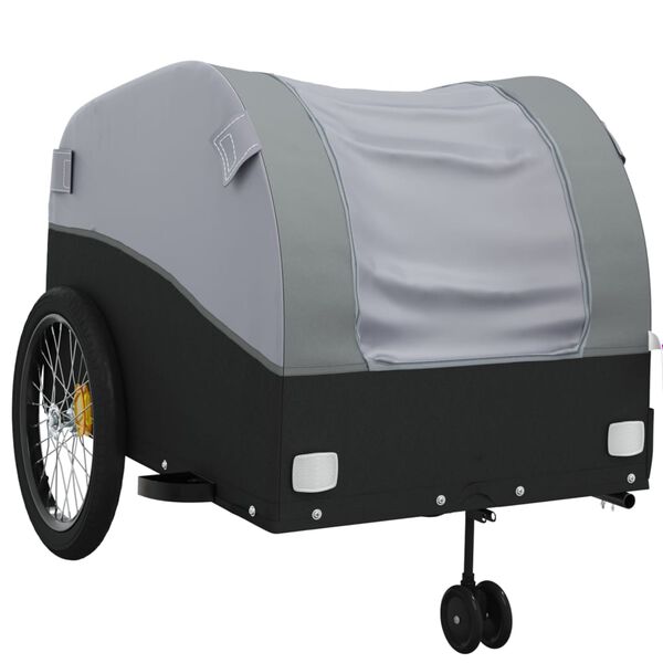 vidaXL Bike Trailer Black and Grey 45 kg Iron