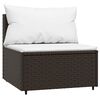 vidaXL 3 Piece Garden Lounge Set with Cushions Brown Poly Rattan