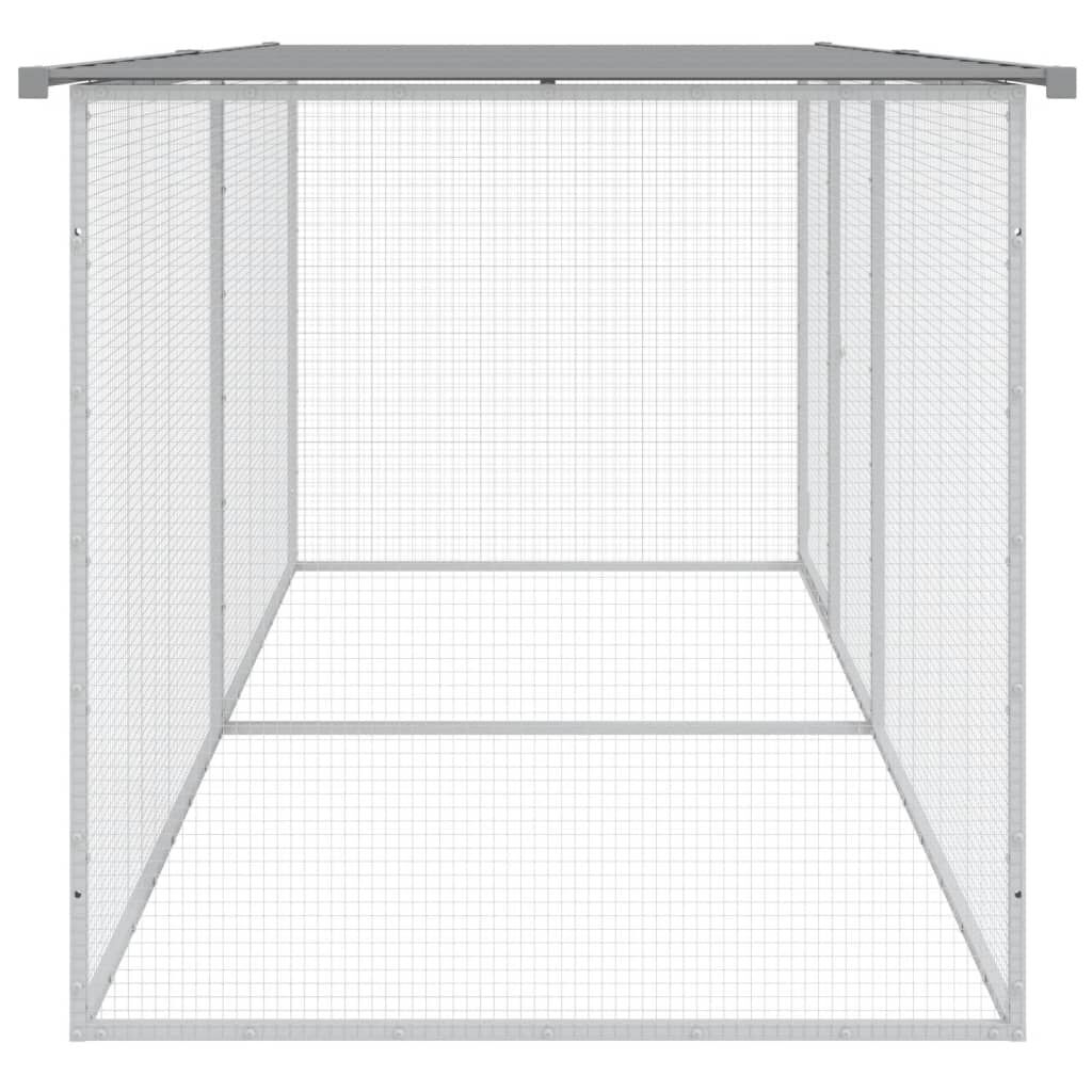 vidaXL Chicken Cage with Roof Light Grey 203x98x90 cm Galvanised Steel