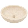 vidaXL Bathroom Vanity Cabinet with Cream Marble Sinks Solid Wood Teak