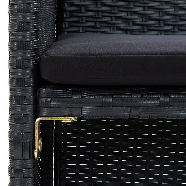 vidaXL 4 Piece Garden Lounge Set with Cushions Poly Rattan Black