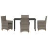 vidaXL Garden Dining Set 5 pcs Grey Poly Rattan