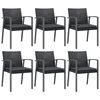 vidaXL 7 Piece Garden Dining Set with Cushions Poly Rattan and Steel