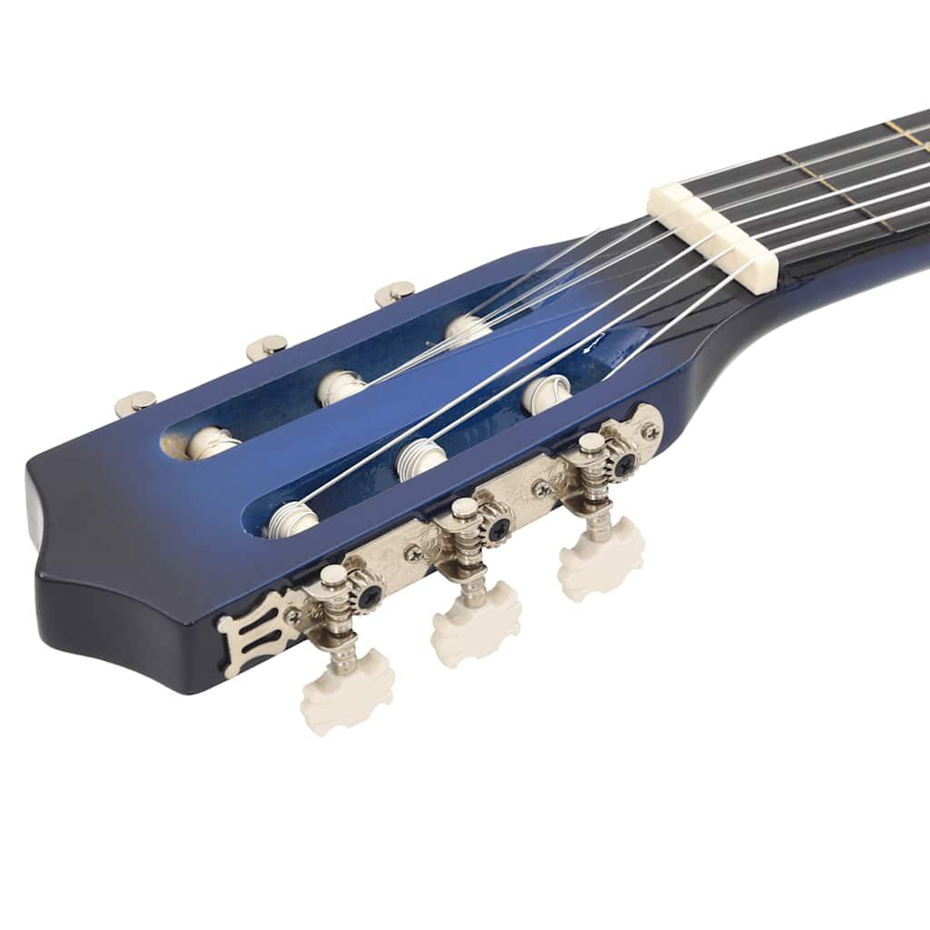 vidaXL 12 Piece Western Classical Guitar Set with 6 Strings Blue 38