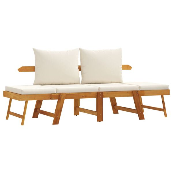 vidaXL Garden Bench with Cushions 2-in-1 Solid Wood Acacia