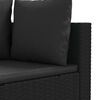 vidaXL 3 Piece Garden Sofa Set with Cushions Black Poly Rattan