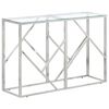 vidaXL Console Table Silver Stainless Steel and Tempered Glass