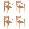 vidaXL 5 Piece Garden Dining Set Solid Teak Wood
