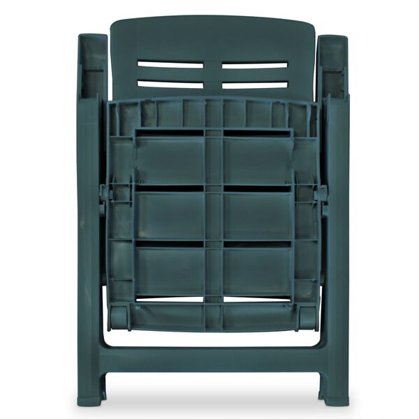vidaXL Reclining Garden Chairs 6 pcs Plastic Green