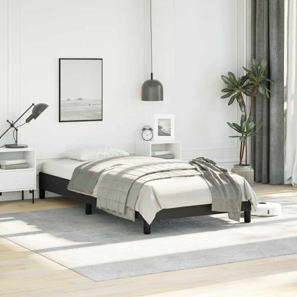 vidaXL Bed Frame without Mattress Black 100x203 cm Twin XL Faux Leather