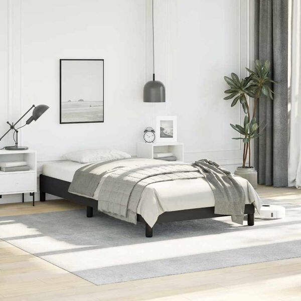 vidaXL Bed Frame without Mattress Black 100x203 cm Twin XL Faux Leather