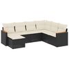 vidaXL 7 Piece Garden Sofa Set with Cushions Black Poly Rattan