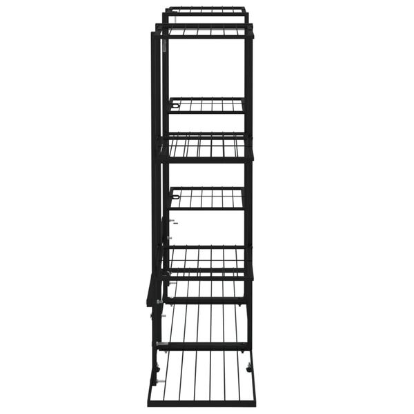 vidaXL Flower Stand 94.5x25x89 cm Black Iron