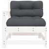 vidaXL Garden Chairs with Cushions 2 pcs White Solid Wood Pine