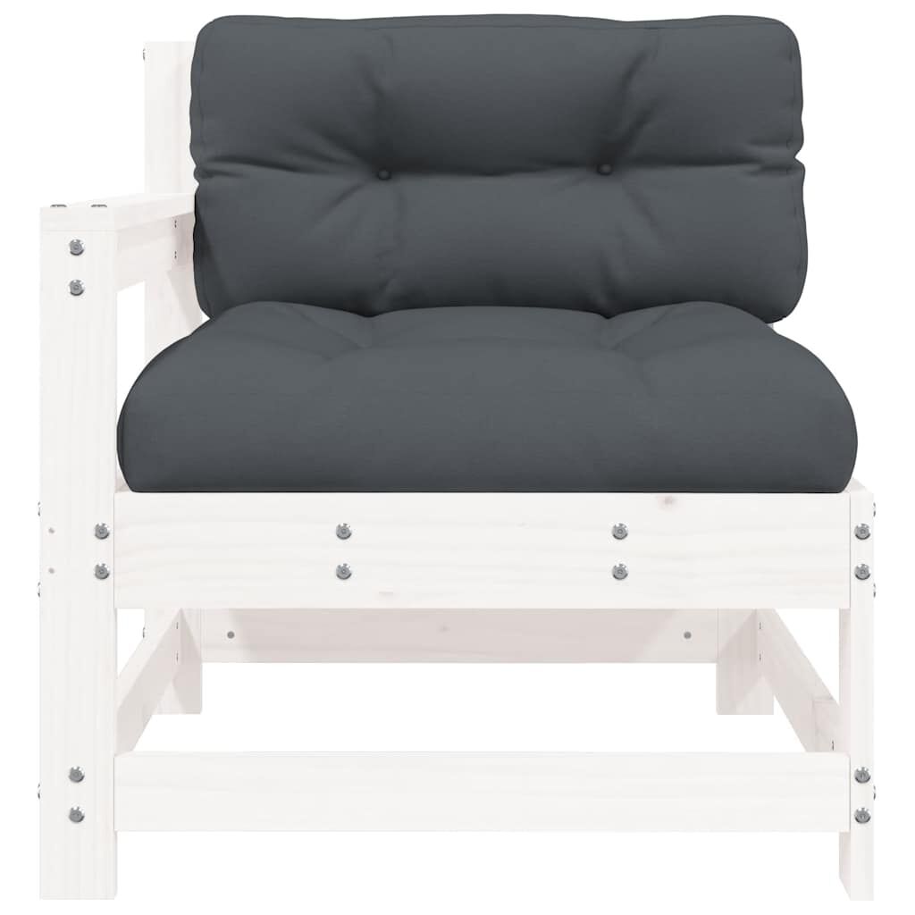 vidaXL Garden Chairs with Cushions 2 pcs White Solid Wood Pine