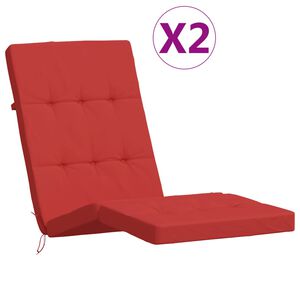 vidaXL Deck Chair Cushions 2 pcs Red Oxford Fabric
