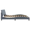vidaXL Bed Frame with LED without Mattress "Hanko" Dark Grey 193x203 cm Velvet