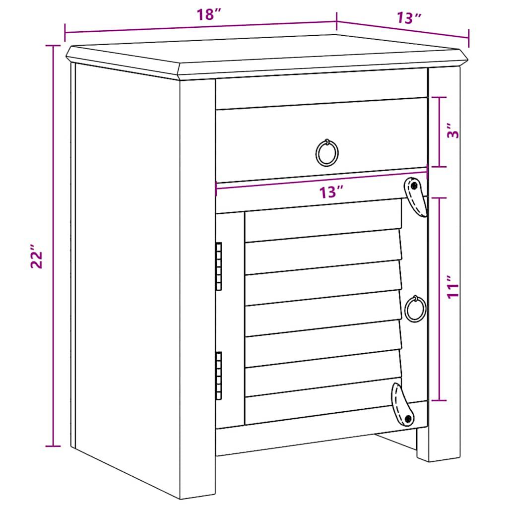 vidaXL End Table with 1 Drawer 1 Door Reclaimed Wood
