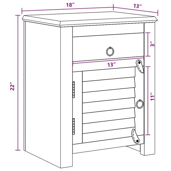vidaXL End Table with 1 Drawer 1 Door Reclaimed Wood