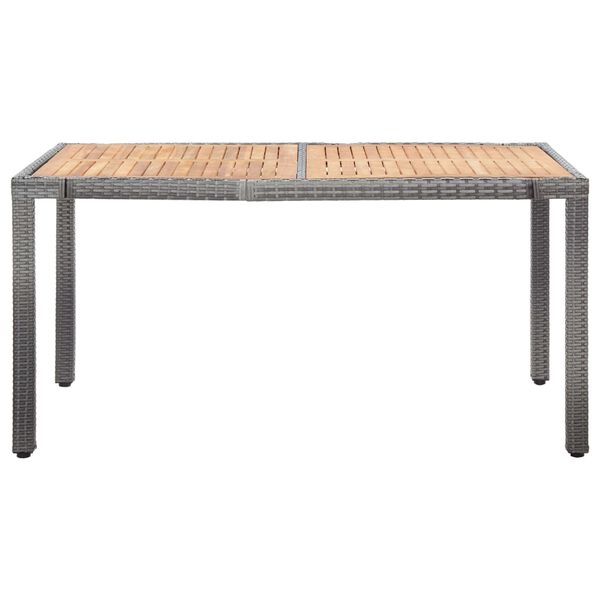 vidaXL 7 Piece Garden Dining Set with Cushions Poly Rattan Grey