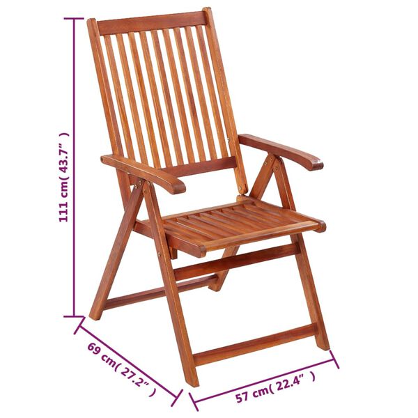 vidaXL 7 Piece Garden Dining Set Solid Acacia Wood