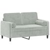 vidaXL 2-Seater Sofa with Throw Pillows Light Grey 120 cm Velvet
