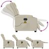 vidaXL Electric Massage Recliner Chair Cream Faux Leather