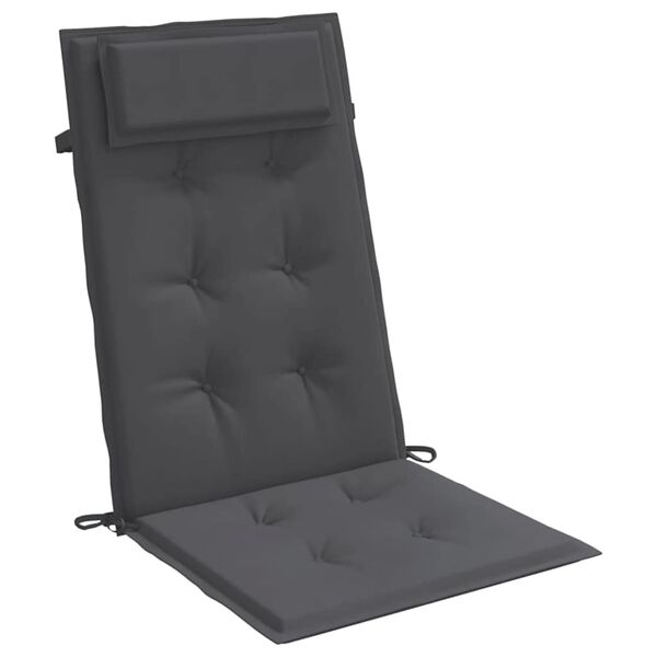 vidaXL Highback Chair Cushions 4 pcs Anthracite Oxford Fabric
