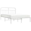 vidaXL Metal Bed Frame without Mattress with Headboard White 150x200cm