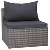 vidaXL 9 Piece Garden Lounge Set with Cushions Poly Rattan Grey