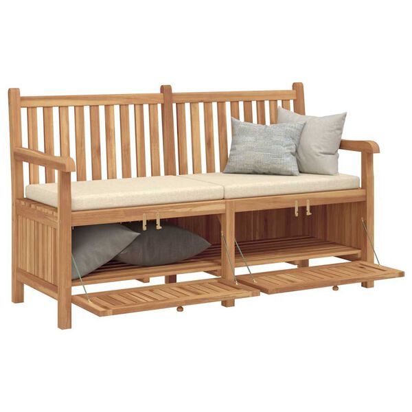 vidaXL Garden Storage Bench Brown 150 x 60 x 90 cm Solid teak wood