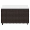vidaXL Garden Footrest with Cushion Brown Poly Rattan