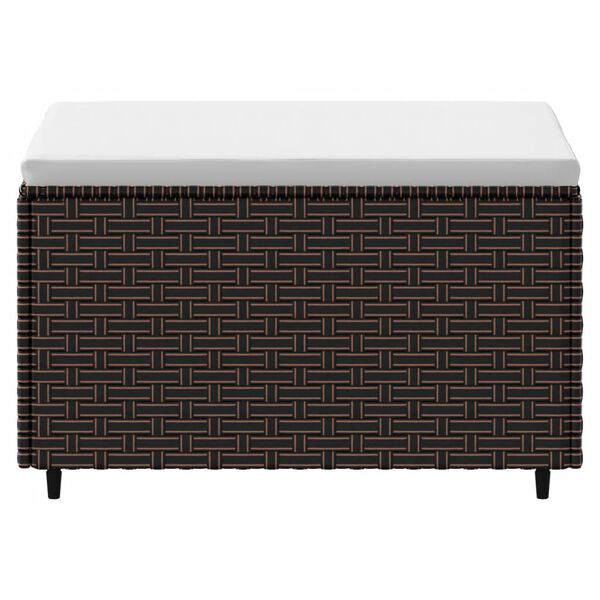 vidaXL Garden Footrest with Cushion Brown Poly Rattan