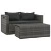 vidaXL 6 Piece Garden Lounge Set with Cushions Poly Rattan Grey