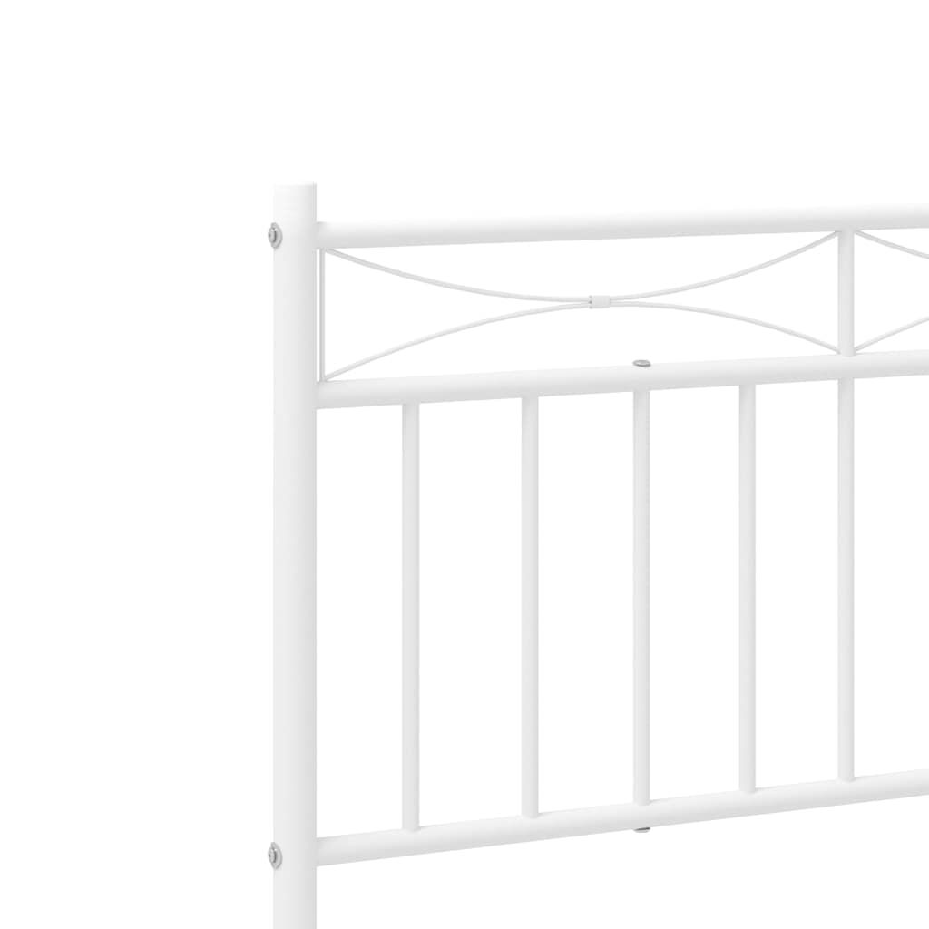 vidaXL Metal Bed Frame without Mattress with Headboard White 100x200cm