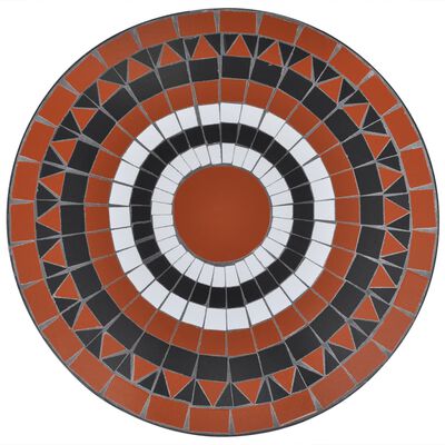 vidaXL Bistro Table Terracotta and White 60 cm Mosaic