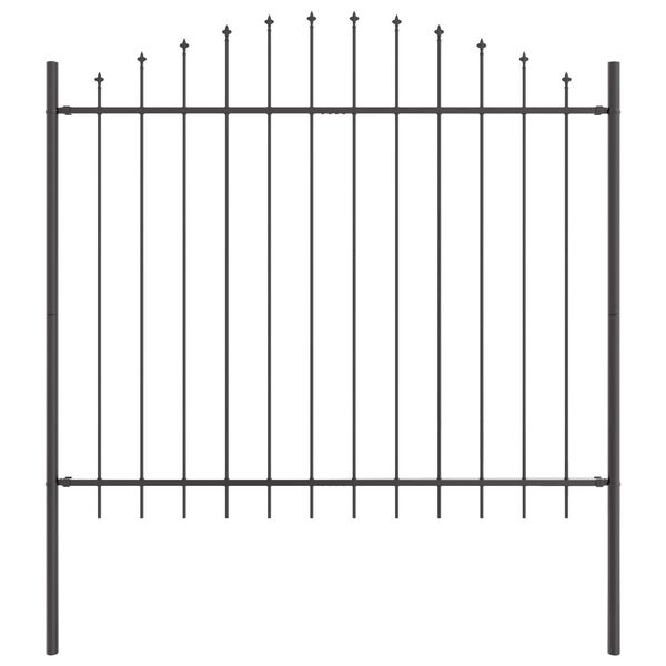 vidaXL Garden Fence 5 pcs Grey 170 x 190 cm Powder-Coated Steel