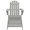 vidaXL Garden Adirondack Chair with Ottoman&Table Solid Fir Wood Grey