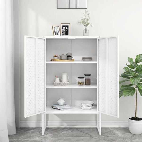 vidaXL Highboard White 80x35x135 cm Steel